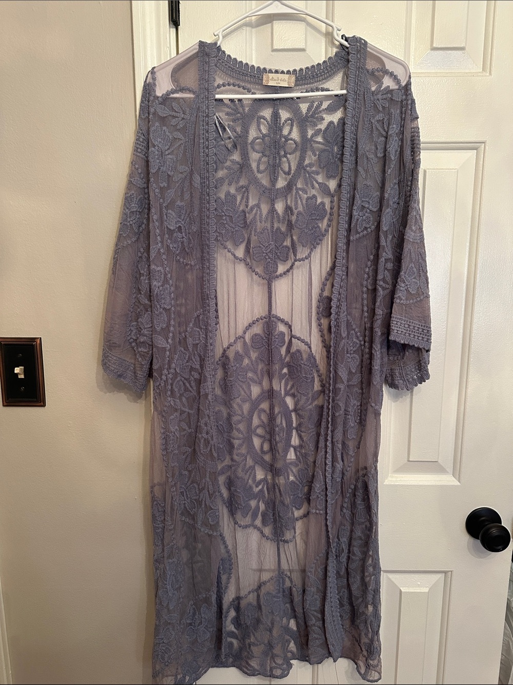 Altar'd State Lavender Lace Sheer Kimono